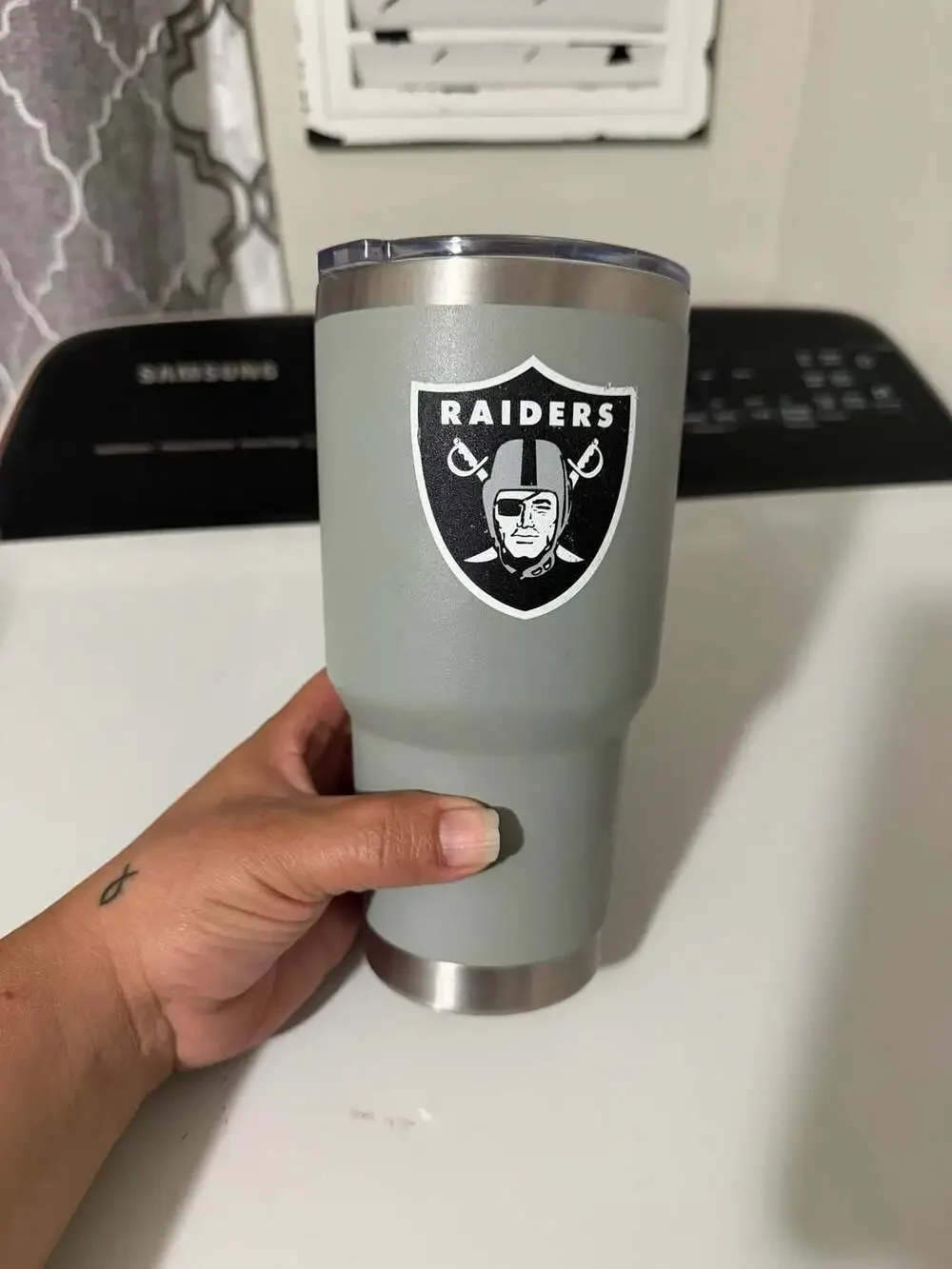 Las Vegas Raiders 30 oz Gray Team Logo Tumbler